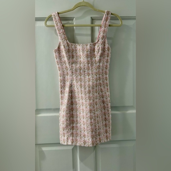 Rumored Pink Tweed Midi Dress - Picture 1 of 3